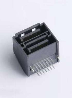 XUTS-0722-2070 金手指连接器 双层SATA 7PIN卧式插板式 弯插,P=1