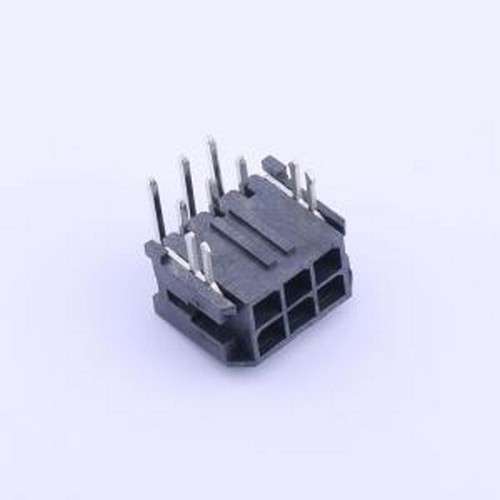 X3025WR-2x03C-LPSN 线对板针座 2x3P 间距:3mm 弯插 弯插,P=3mm