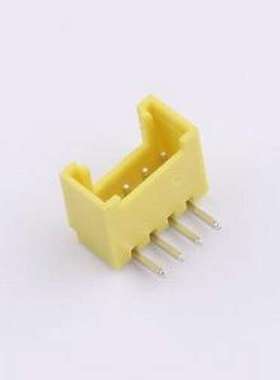 WF-1B200B4P-Y 线对板针座 间距2.0mm 弯插 带扣 黄色 1x4P 弯插,