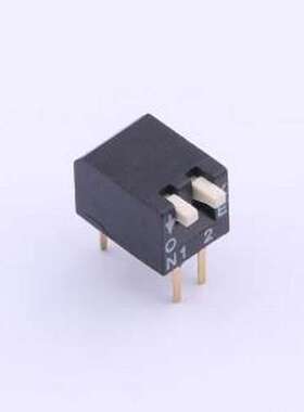 DSPV02LHGET 拨码开关 2.54mm 2位插件琴键式拨码开关