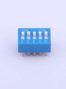 TA-05R 拨码开关 拨码开关蓝色05P-180度 间距2.54mm 立式直插正