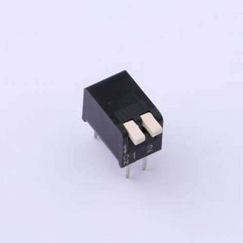 NPH02GK 拨码开关 2.54mm间距 2P琴键式 黑色侧拨开关 插件