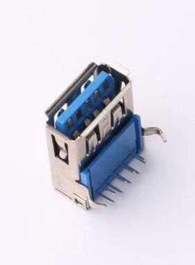 XUSF-0901-0413 USB连接器 USB 3.0 AF90插板式卷边 插件