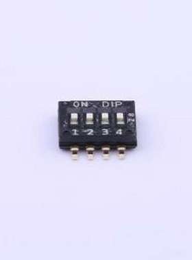 DHN-04-V-T/R 拨码开关 4位 包含引脚总宽度6.7mm 贴片 SMD-8P,4.