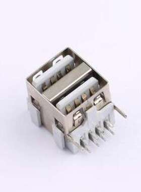 XUDF-0208-1420 USB连接器 双层 USB 2.0AF 90度插板式正向无孔直