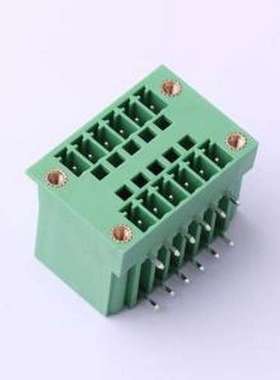 DB2ERHM-3.81-2*6P-GN 插拔式接线端子 螺丝固定 弯插,P=3.81mm