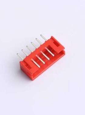XY-PH2.0-6A11-R 线对板针座 PH 2.0mm 1x6P 直插 红色 插件,P=2m