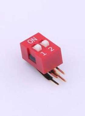 DA-02-R-T 拨码开关 红色90度弯脚 2位 KE拨码开关