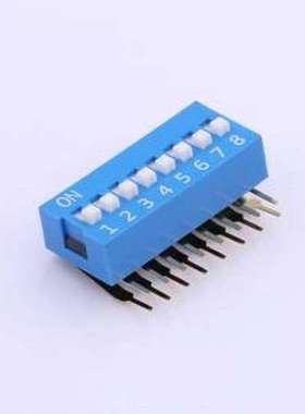 DA-08-B-T 拨码开关 蓝色90度弯脚 8位 DIP拨码开关 插件