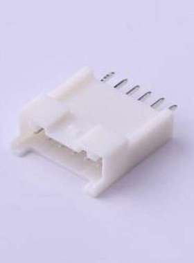 HX20018-6BH 线对板针座 1x6P 间距:2mm 直插 白色 插件,P=2mm