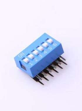 DA-06BLP 拨码开关 间距2.54mm 平拨,凸起式 6位拨码开关 插件