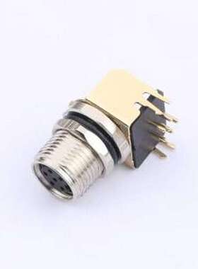 RHT-634-3282-6P 圆形(线缆)连接器 M8-6P 前锁弯插板母座 镀金支