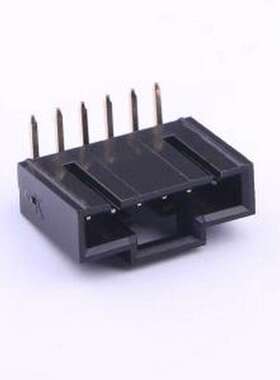 X9556WR-06-N0V01 线对板针座 1x6P 间距:2.54mm 弯插 黑色 弯插,
