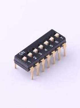 TL-07 拨码开关 拨码开关插件黑色07P-7PIN间距2.54mm立式直插正