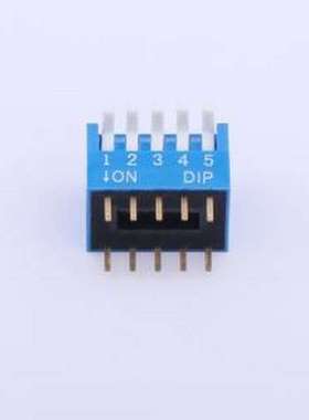 TE-05R 拨码开关 拨码开关蓝色05P-180度 间距2.54mm 立式直插侧