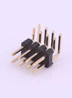 X6521WR-2x04H-C60D30 排针 2x4P 间距:2.54mm 方针 弯插,P=2.54m