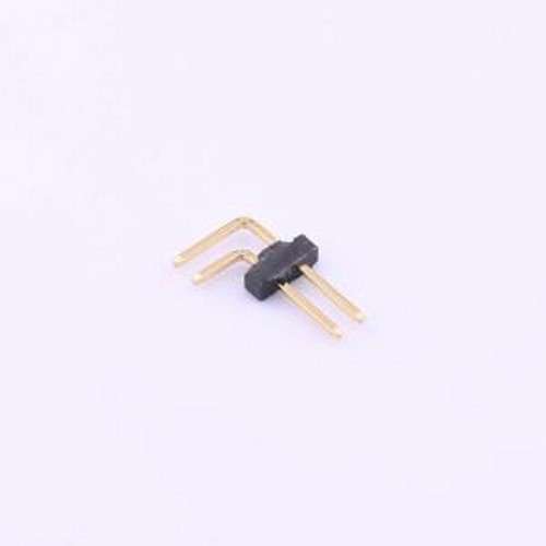 X1321WR-2x01J-C40D18 排针 2x1P 间距:1.27mm 方针 弯插,P=1.27m