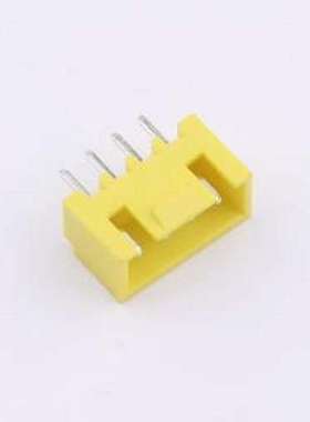 WF-1A254B4P-Y 线对板针座 间距2.54mm 直插 带扣 黄色 1x4P 插件