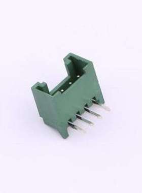 HC-HY-4AW-V-K-10 线对板针座 2mm 1x4P 绿色弯针带扣 绿色 弯插,
