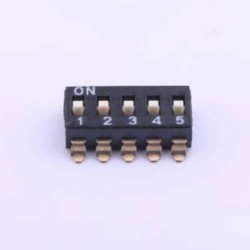 DSIC05LS-P 拨码开关 间距2.54mm 平拨,凸起式 5位拨码开关 SMD-1