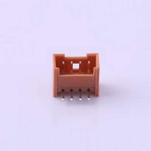 A1251WR-04P 线对板针座 1x4P 间距:1.25mm 弯插 土黃 弯插,P=1.2