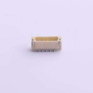 A0800WR-S-05PNLNT1T00R 线对板针座 1x5P 间距:0.8mm 卧贴 SMD,P
