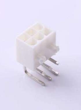 C4255WR-F-2X03PV0 线对板针座 2x3P 间距:4.2mm 弯插 白色 弯插,