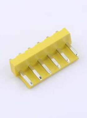 WF-1A396A6P-Y 线对板针座 间距2.0mm 直插 黄色 1x6P 插件,P=3.9