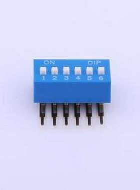 TM-06R 拨码开关 拨码开关蓝色06P-90度 间距2.54mm 立式侧插侧拨