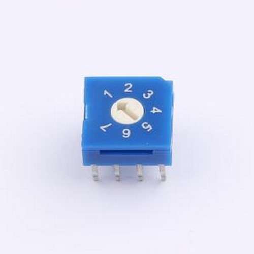 RS8170H 旋转开关 旋转选择开关 1-7档 插件-8P,9.9x9.9mm