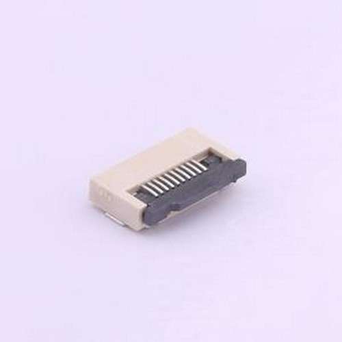 0.5-10P翻盖 FFC/FPC连接器 FPC0.5MM10P翻盖式下接触 SMD,P=0.5m