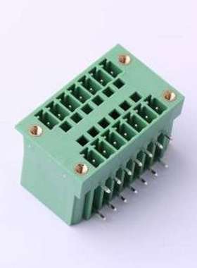 DB2ERHM-3.81-2*7P-GN 插拔式接线端子 螺丝固定 弯插,P=3.81mm