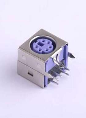 DS1093-01-PN60 圆形DIN连接器 PS2鼠标插座 6Pin 紫色 插件