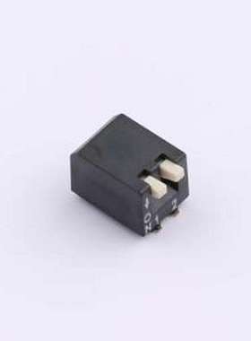 DSPV-02-LS-GET 拨码开关 2.54mm间距 2位 琴键式贴片侧拨 黑色