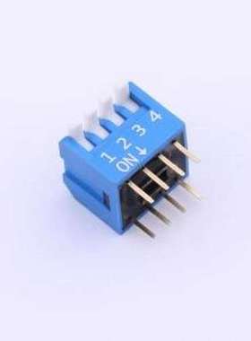 DP-04-B-T 拨码开关 蓝色侧拨长柄 4位 KE拨码开关 插件