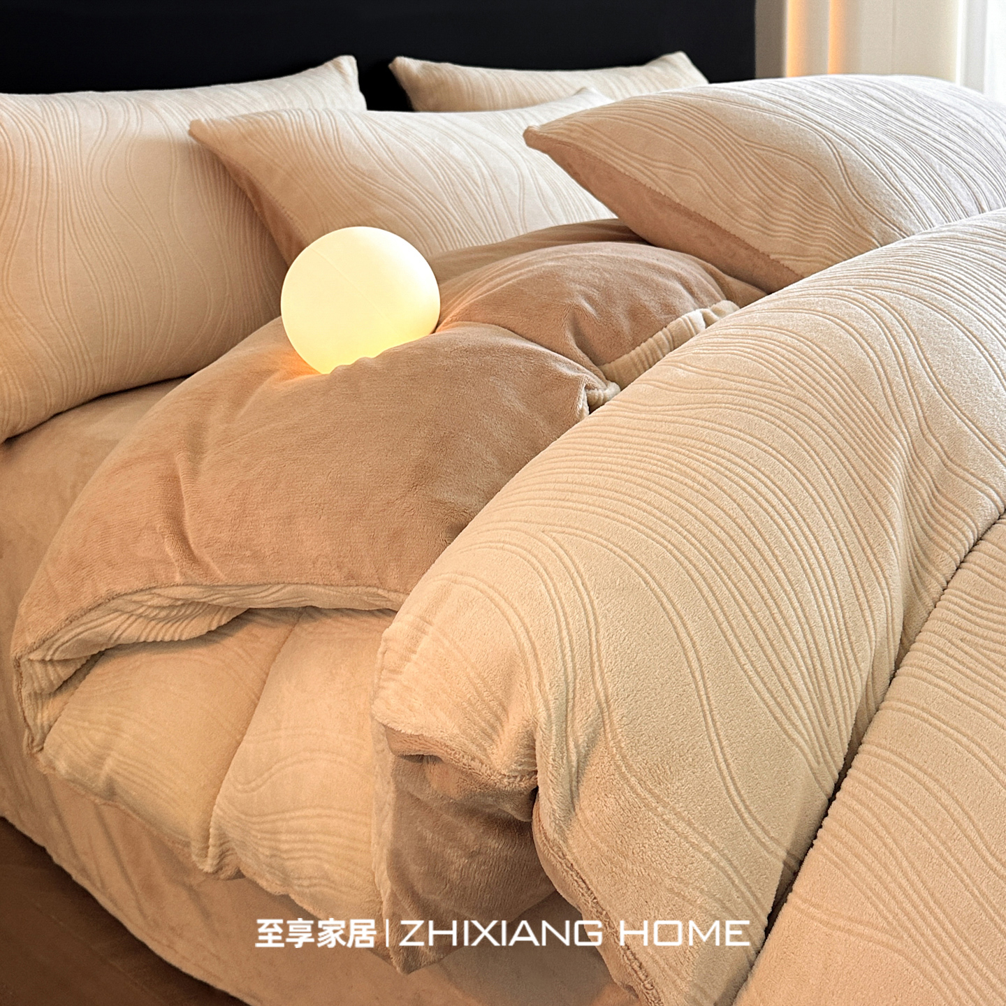 【新款AB版烂花】牛奶绒四件套