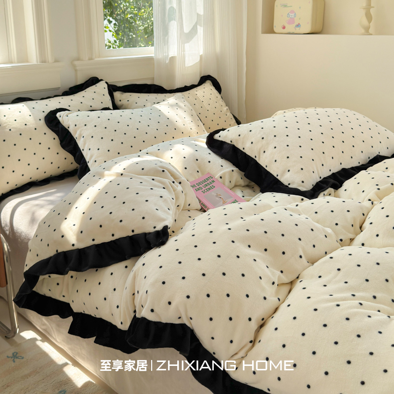 2025冬季新款赫本风牛奶绒四件套