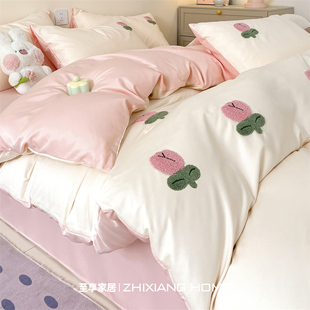 冰丝四件套夏凉被套罩床单夏款 床品学生宿舍三件套 夏季 2025新款