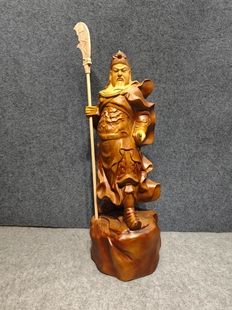 木雕关公摆件香樟木关公摆件实木关公雕像根雕关公摆件