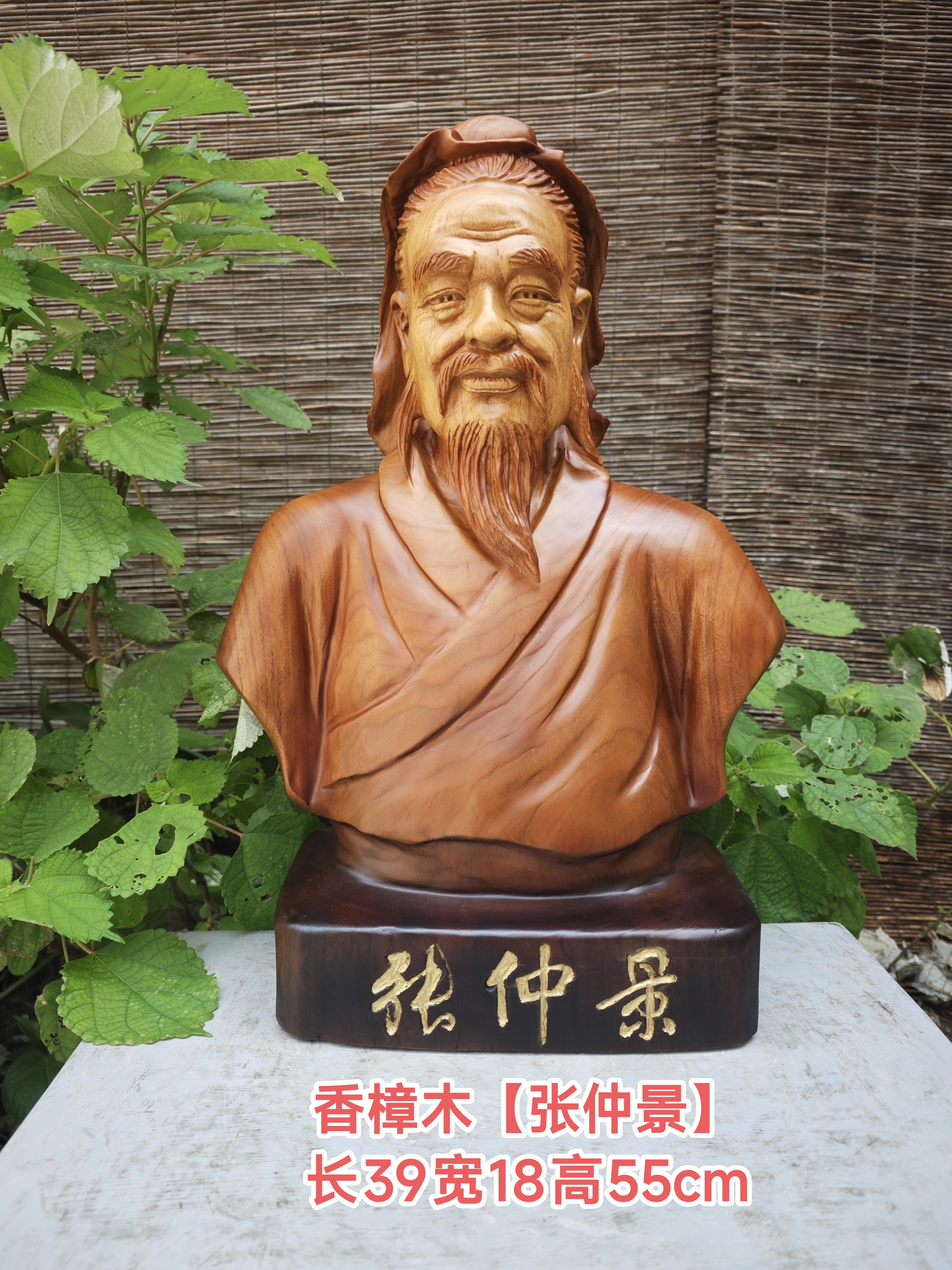 香樟木张仲景头像木雕张仲景根雕木雕
