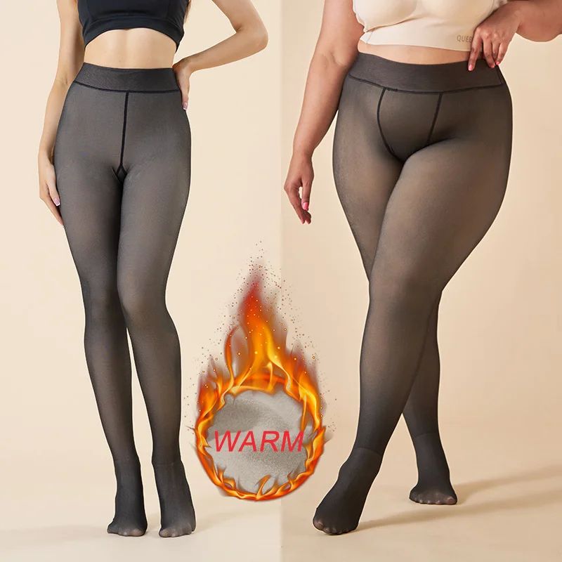 Large Size Women's Warm Tights For Winter Elastic High Waist - 封面