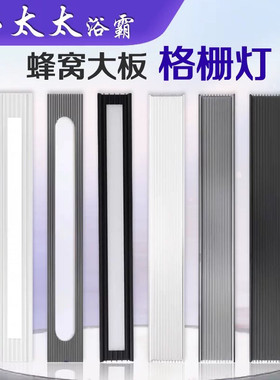蜂窝大板浴霸专用格栅灯10*60集成吊顶石膏板装饰条线条单独不卖