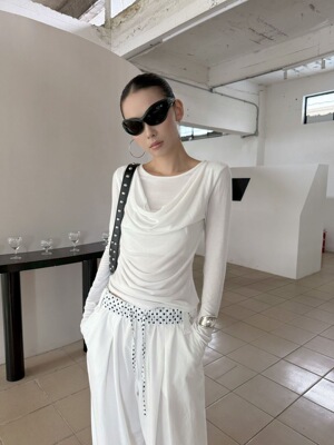 零度臆想Dreamland 2025秋季新款荡领设计长袖T恤打底上衣百搭