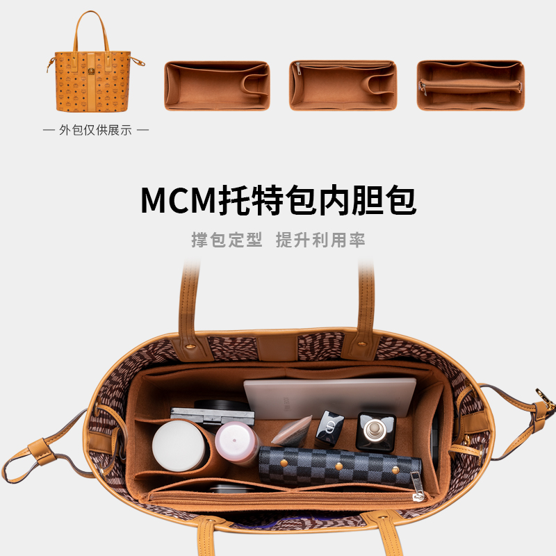 MCM双面子母Mini菜篮子内胆包撑