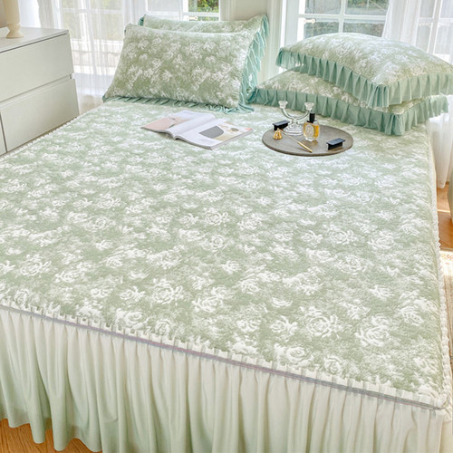 公主风冰丝凉席三件套可机洗2025新款家用夏天床裙款超凉感软席子