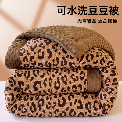 加厚双面绒豆豆被2025新款秋冬季