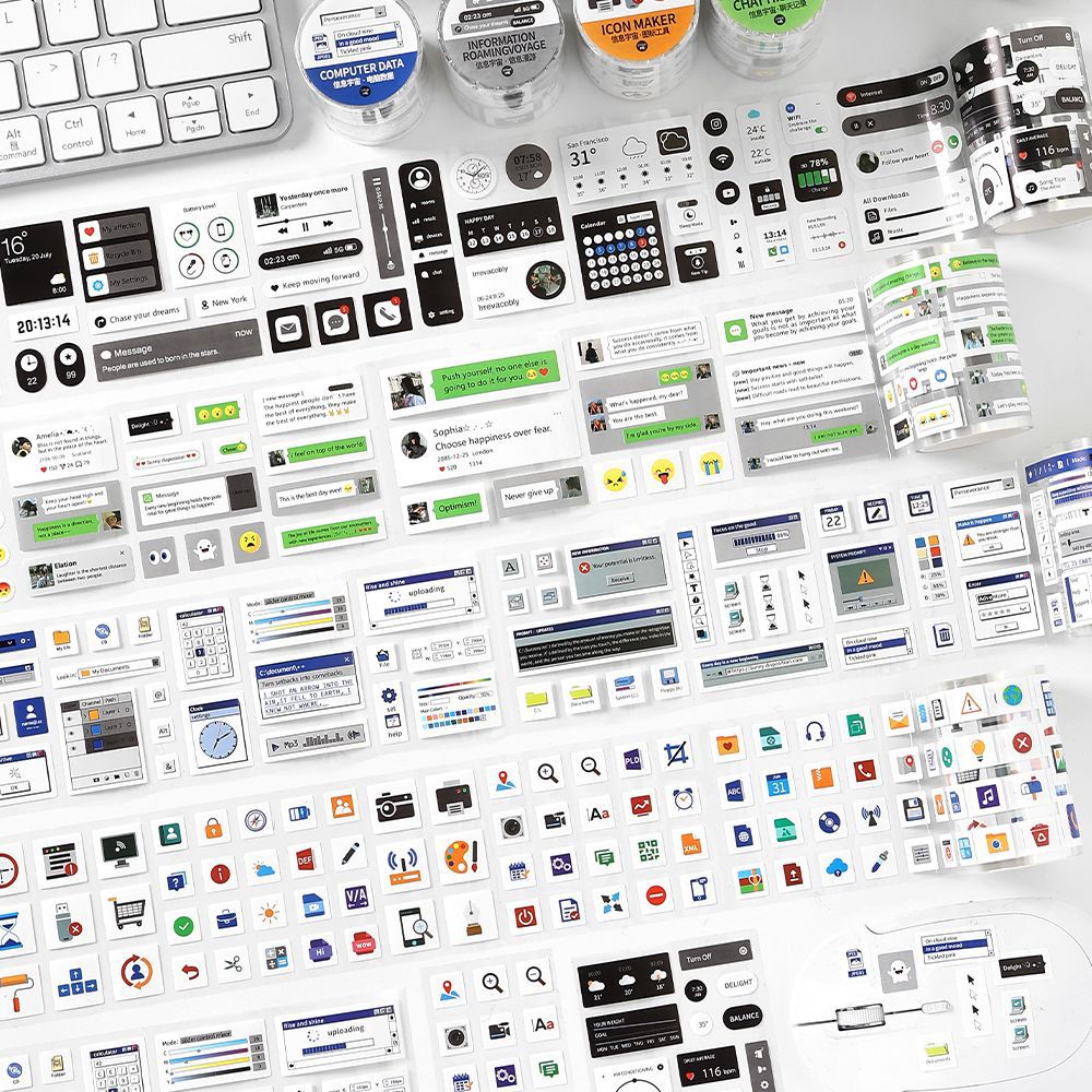 信息宇宙胶带Infeel.Me创意聊天框模切胶带手帐手机DIY拼贴胶带