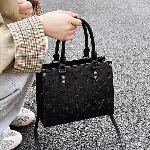 lv5&vv20印花包包女秋冬潮时尚通勤托特包小众设计单肩斜挎手提包