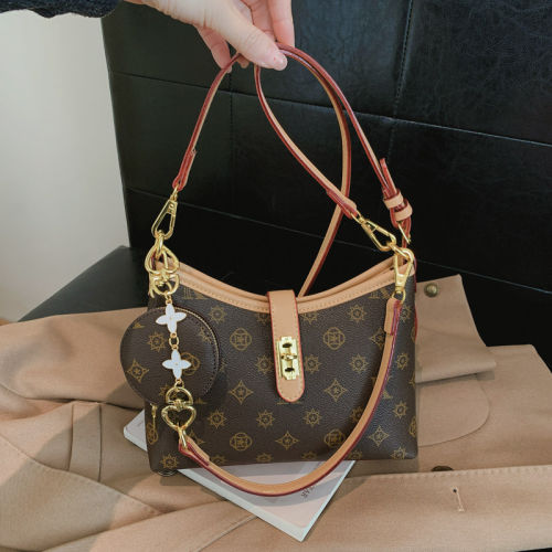 lv5&vv20复古老花托特包包女通勤大容量单肩腋下包百搭大包斜挎包