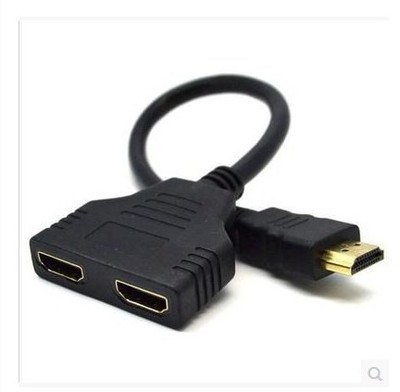 HDMI1分2连接线一分二转接线分配器分频器一进二出高清1.4版